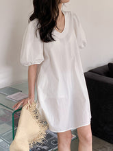 Original Bishop Sleeve Solid Dress